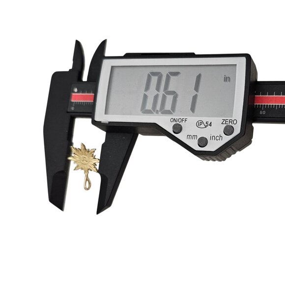 14K Yellow Gold Sun, Moon Face Pendant - Picture 8 of 10